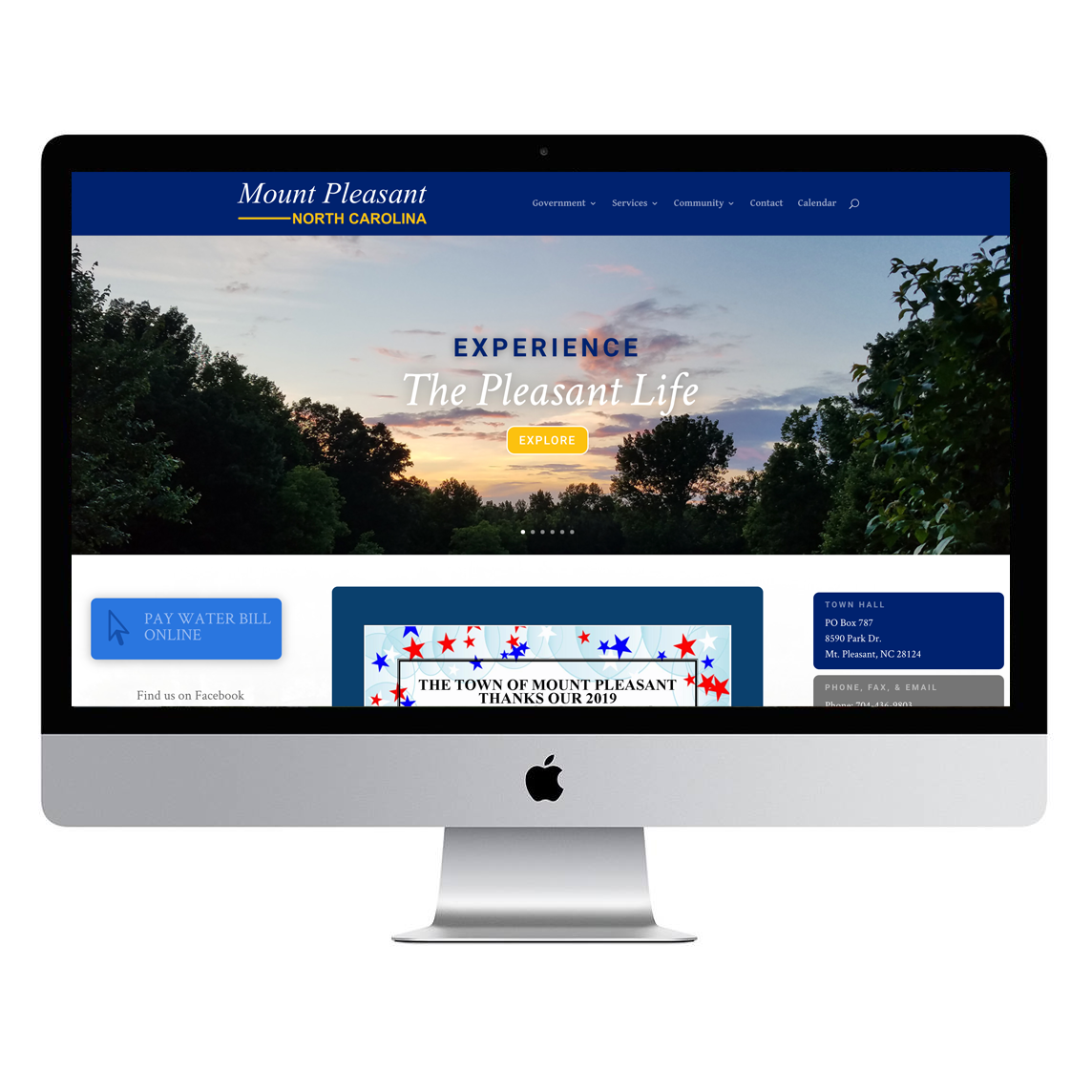 Town of Mount Pleasant, NC website design