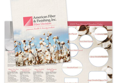 American Fiber & Finishing Product Sample Folder Design – Albemarle, NC